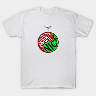 Yin Yang Naughty Nice Christmas Ornament T-Shirt